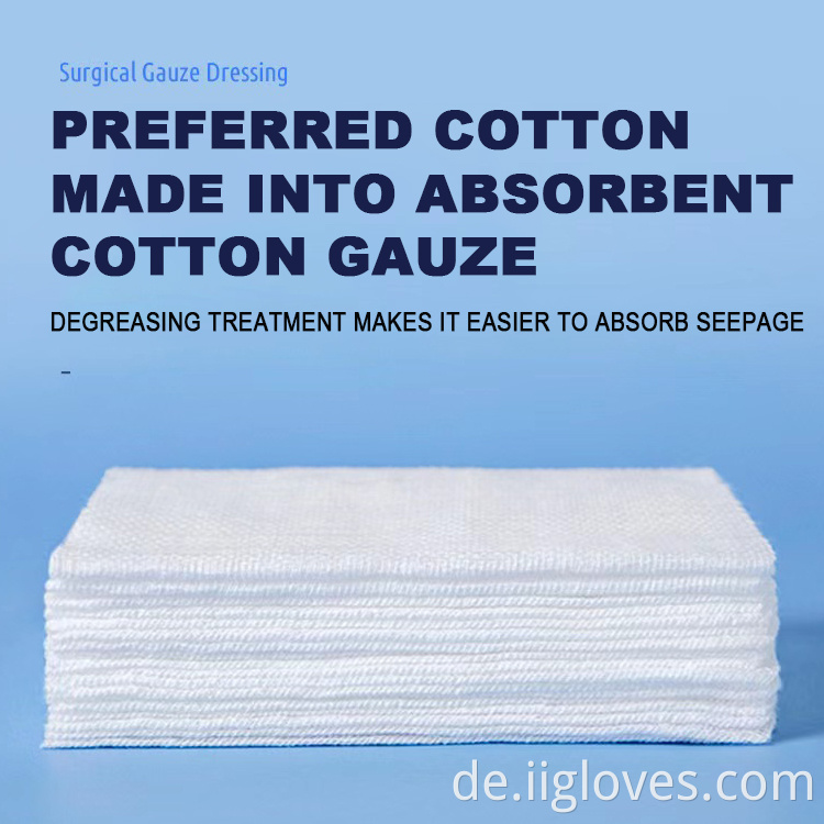 Medizinischer nicht steriler chirurgischer Schwamm 100% saugfähiger Baumwollgaze